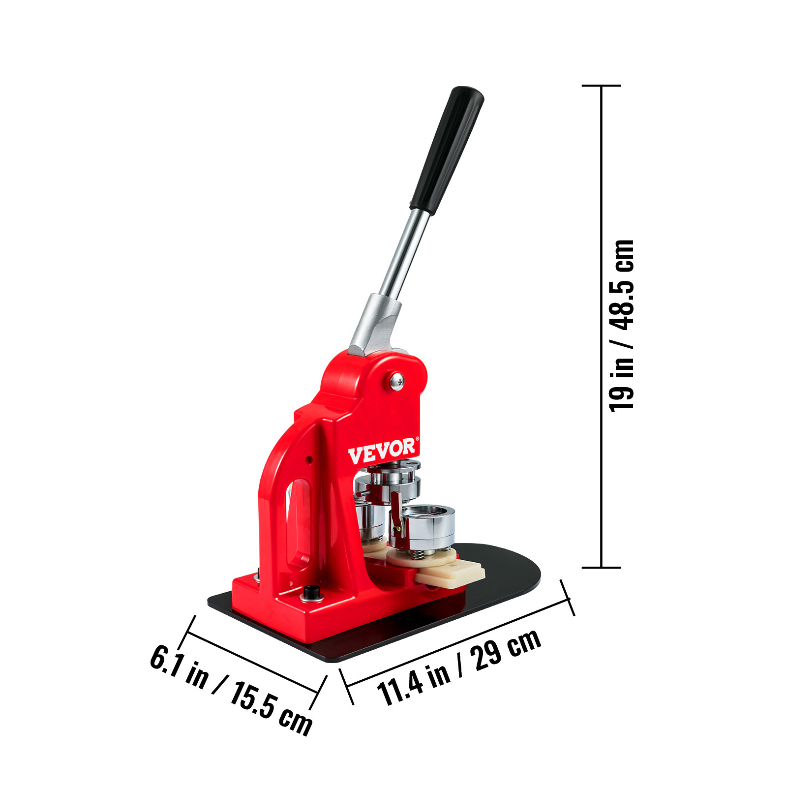 VEVOR Button Maker Machine Badge Pin Machine 1" 25MM 500 Free Parts Press Kit
