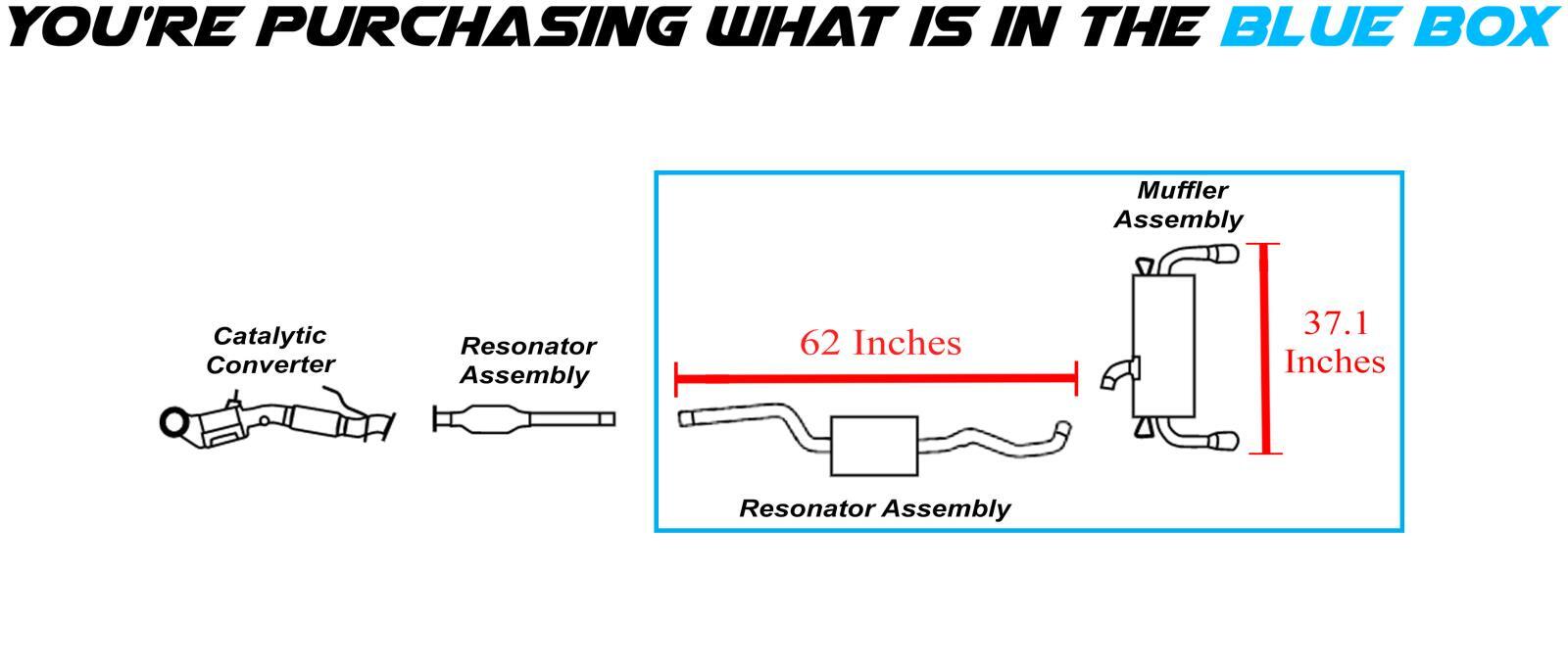 Resonator Muffler Exhaust System fits 2013-2019 Ford Escape