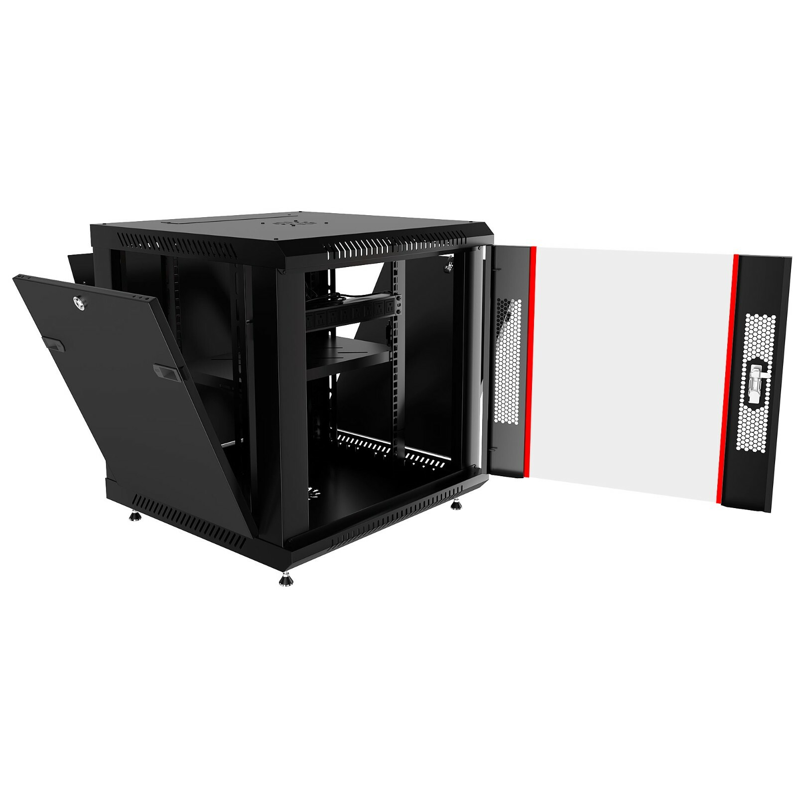 6U 24" Deep Wall Mount IT Network Server Rack Cabinet Enclosure. Free Accessory