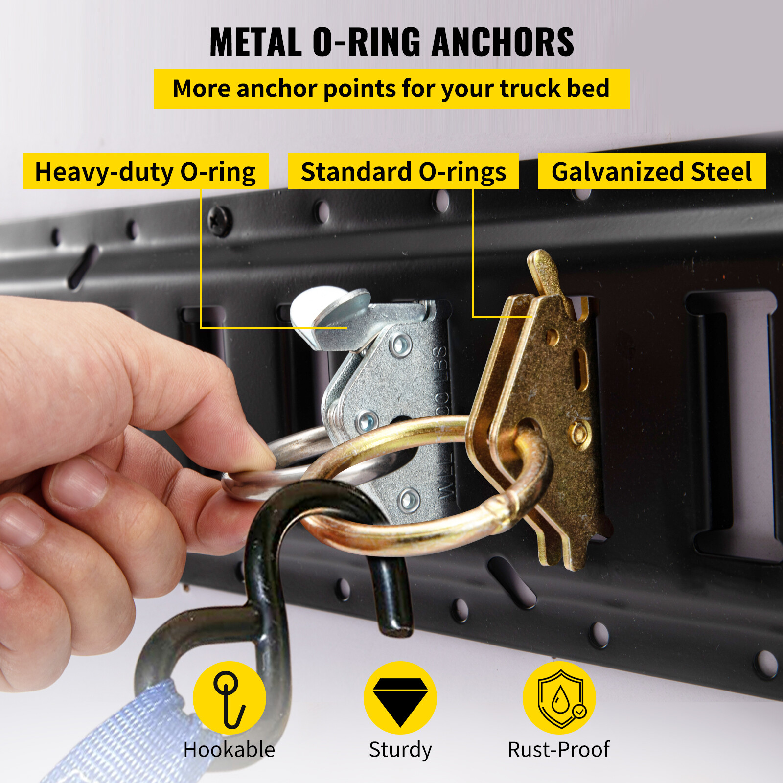 VEVOR E Track Tie Down Rail Kit 18PCs 5' E Track Rails Enclosed Cargo Trailer