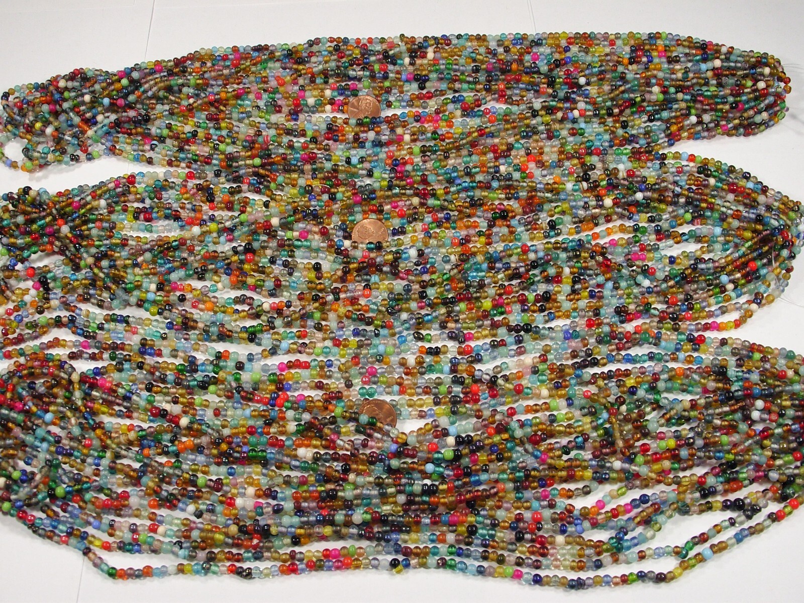 30 Strands 36" India Handmade Assorted Color Glass Beads Wholesale Bulk (CT-52)