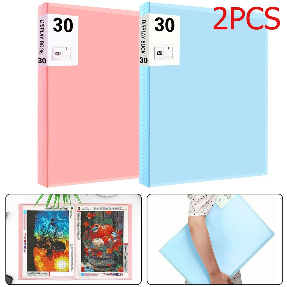 2X A3 Storage Book for Diamond Art Portfolio Folder Diamond Painting Accessories