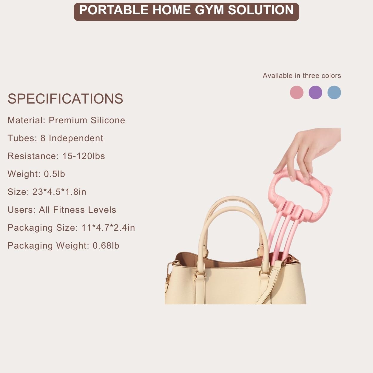 Resistance Bands with Handles - 8 Tube Adjustable Figure 8 Exercise Bands Set...