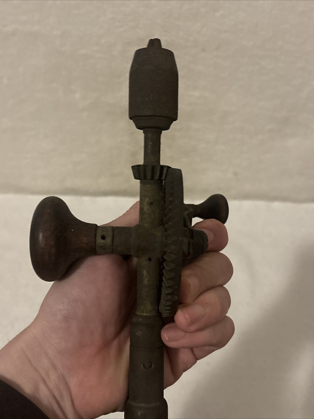 VINTAGE "EGG BEATER" STYLE HAND DRILL UNBRANDED WORKS! FREE SHIP