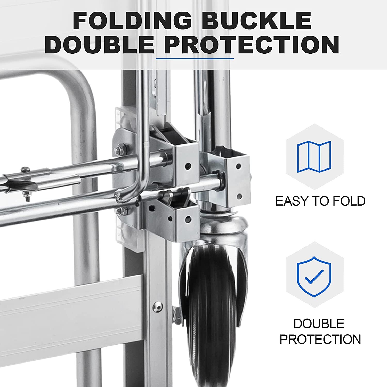 1000 Lbs Aluminum Hand Truck 2 in 1 Heavy Duty Convertible Folding Dolly Cart