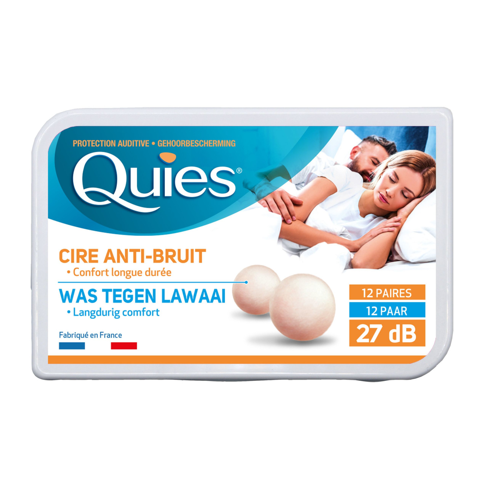 Quies Wax Ear Plugs 12 Pairs - Auditive Protection Wax Plugs