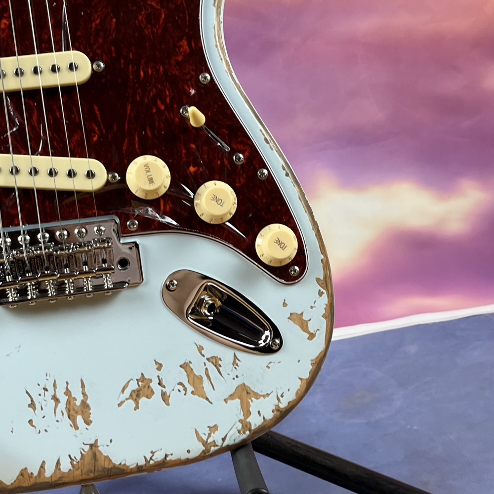 Blue Handed Heavy Relics Aged Electric Guitar Rosewood Fingerboard in stock