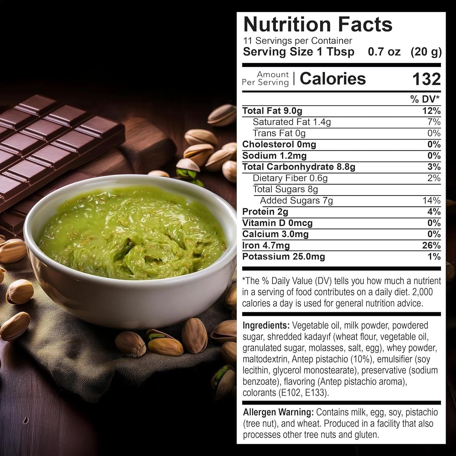 6x Dubaco Dubai Chocolate Filling–Pistachio Cream with Crispy 200g-10.5oz