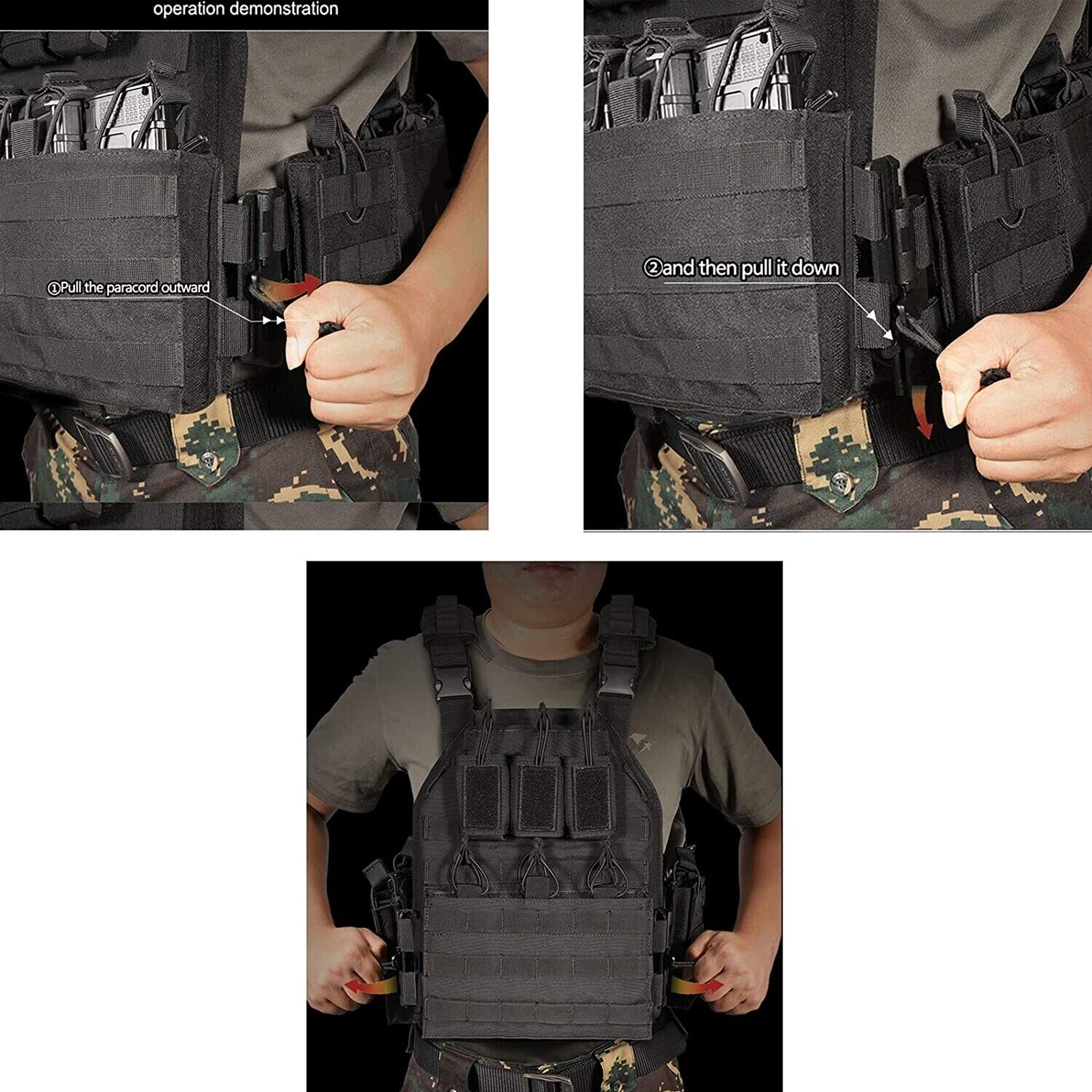 Urban Assault Desert Fox Tactical Vest Plate Carrier W/ Level III Armor Plates