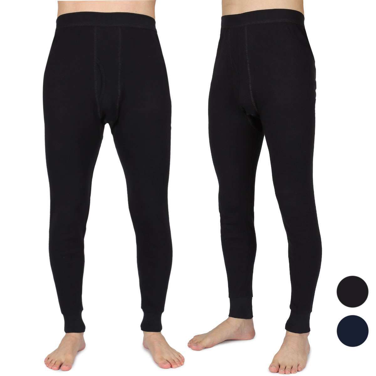 Men Winter Fleece Lined 100% Cotton Thermal Long Johns Bottom Underwear Pants