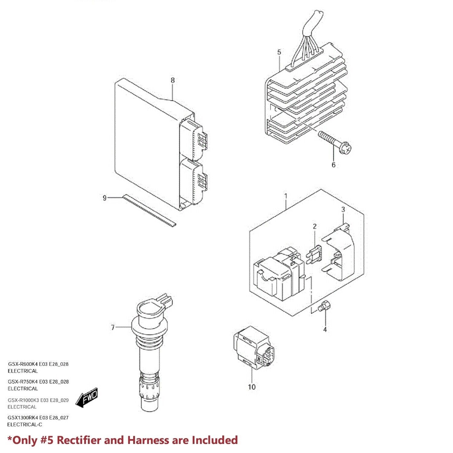 FOR 99-07 HAYABUSA GSX-1300 MAGNETO COIL STATOR+VOLTAGE RECTIFIER ASSY+GASKET