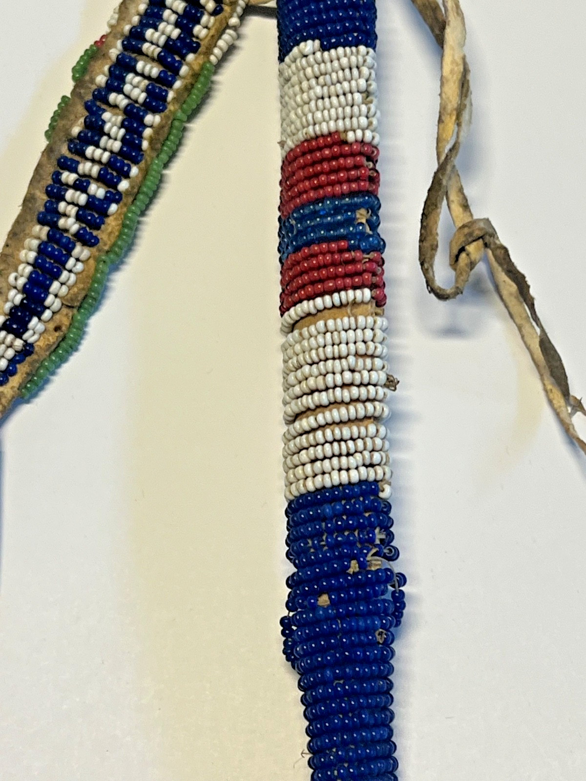 Antique Native American Indian Beaded Awl Case; Tinkle Cones; 1890's