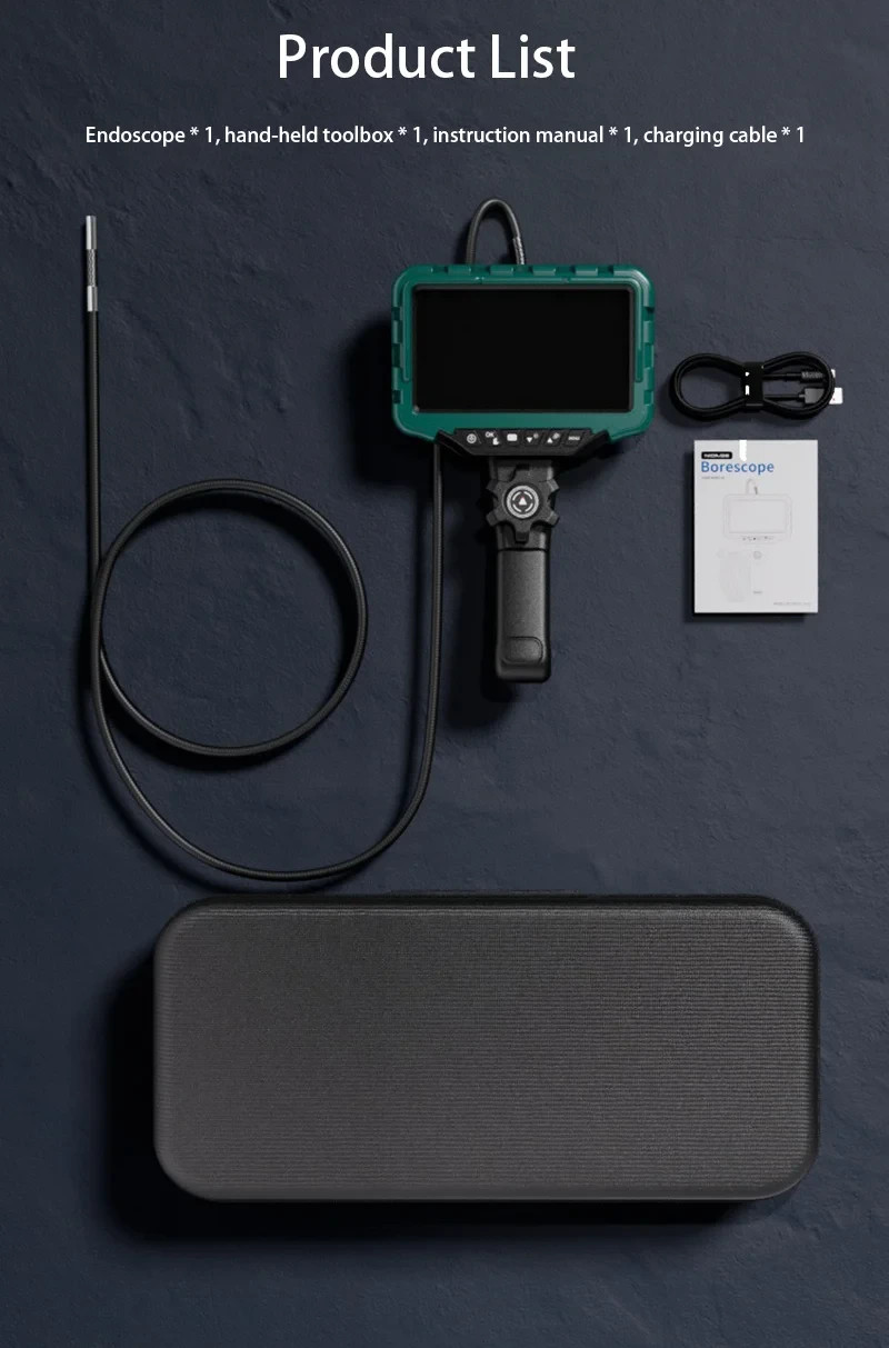 7-inch 2-Way 360° Articulating Borescope Industrial Endoscope Inspection Camera