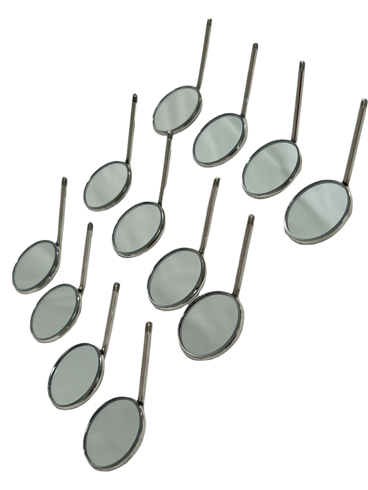 New Premium 12 x Dental Mouth Mirror heads Cone Socket #5 Plain + Free Handle