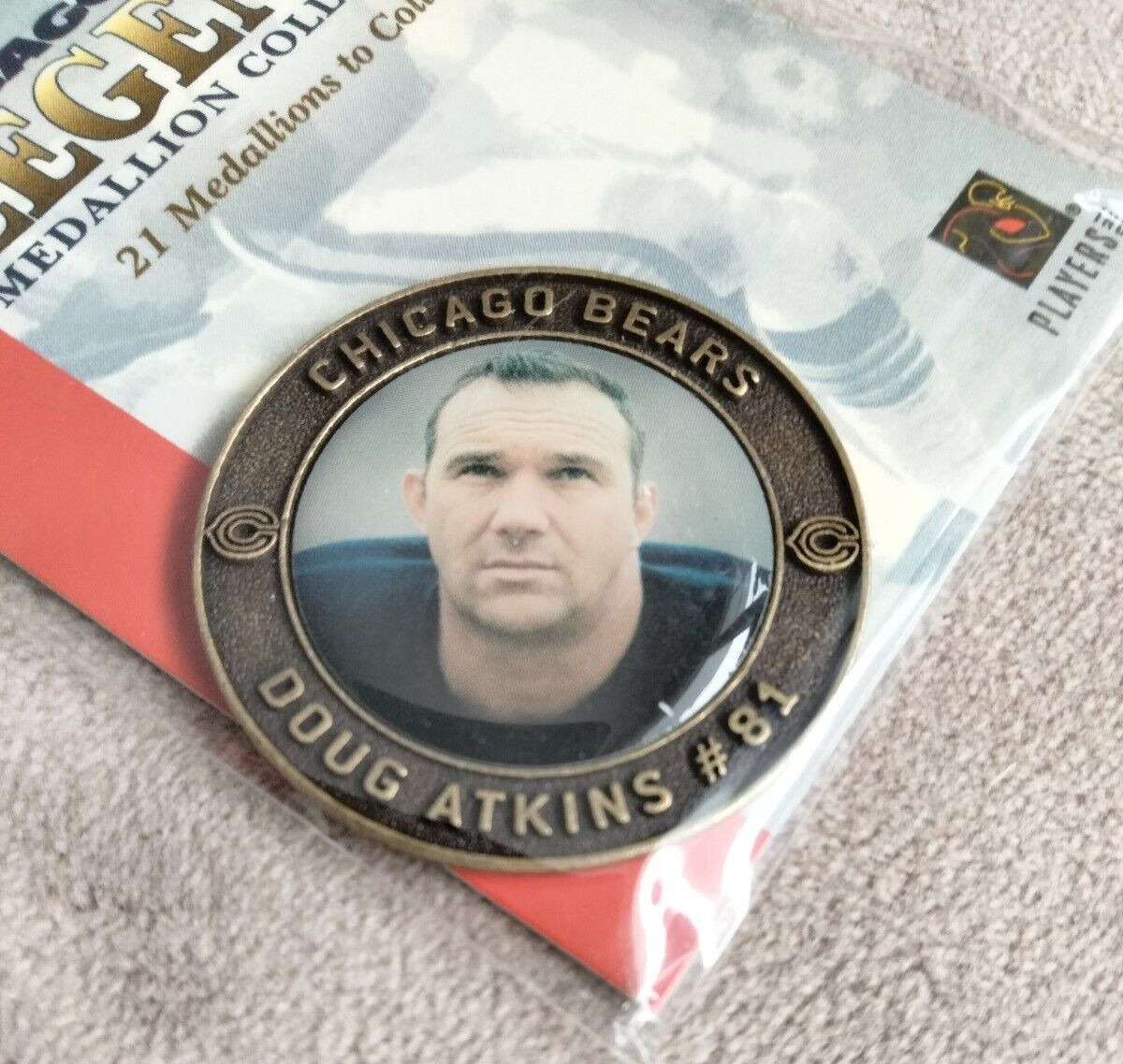 DOUG ATKINS CHICAGO BEARS LEGENDS 2004 Medallion Coin New NOS Original Package