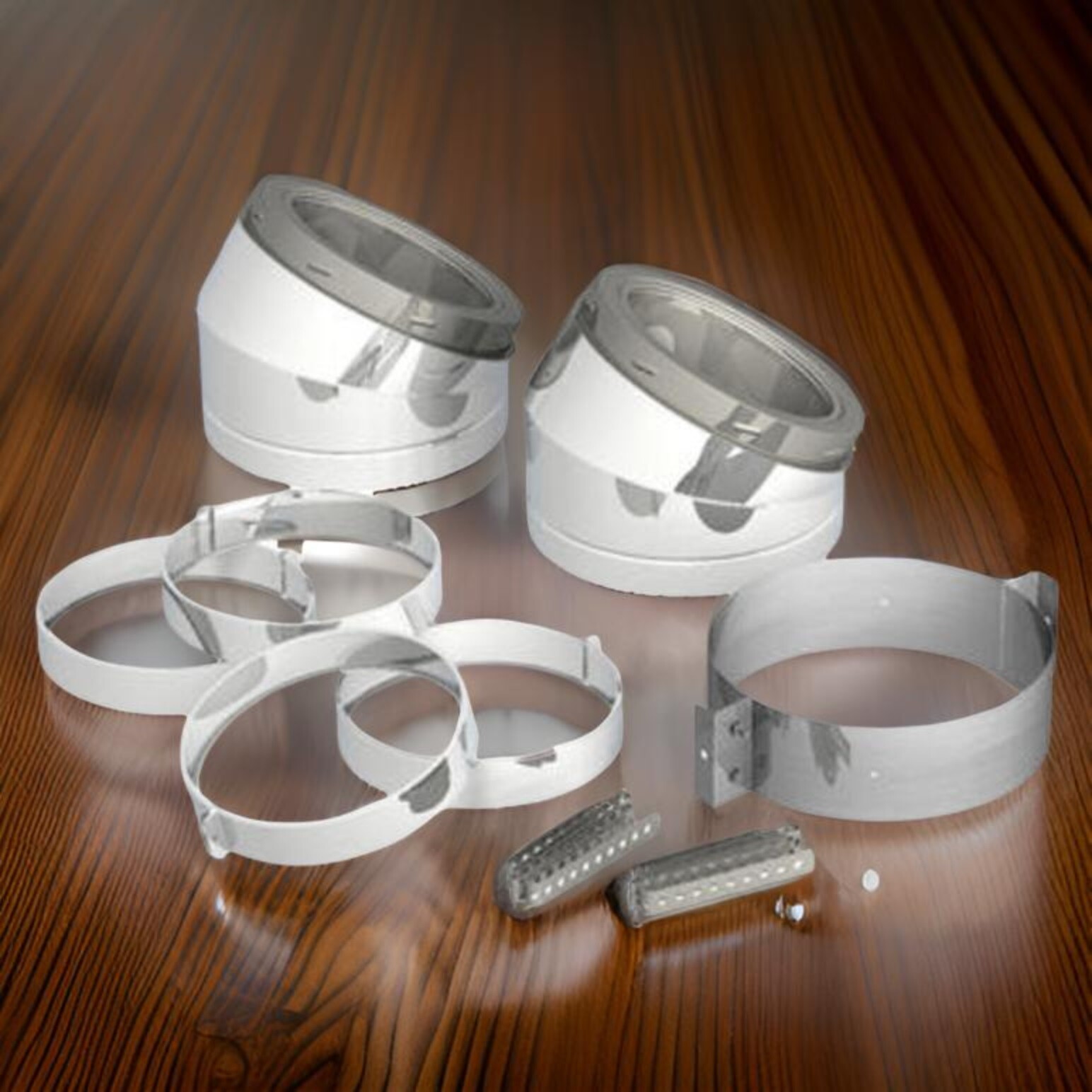 Supervent 6" ID Class A Double Wall 15° Elbow Kit Insulated Stove Pipe Support