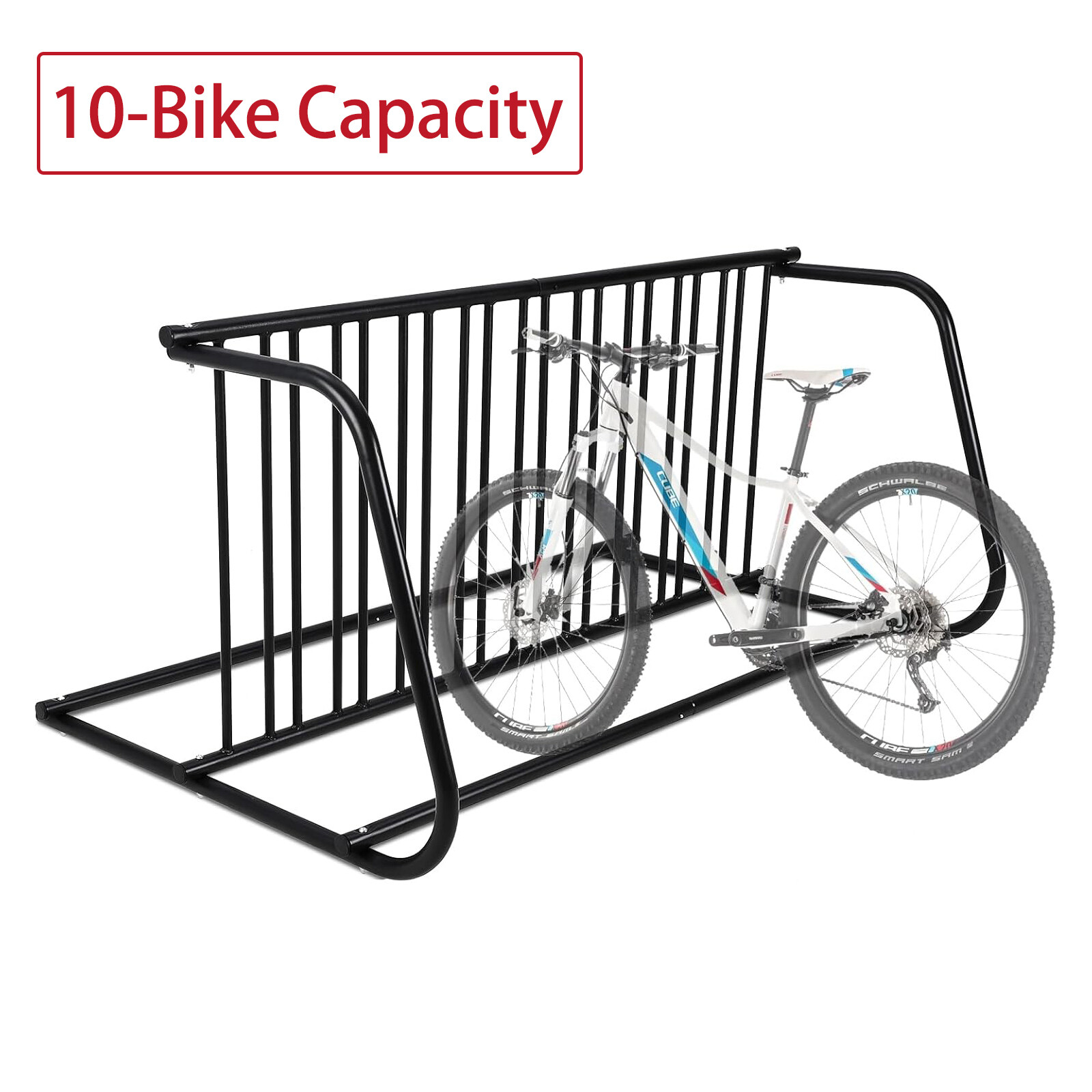 Floor Grid Bike Rack Stand 10-Bike Capacity Dual Side Bike Storage Parking Stand