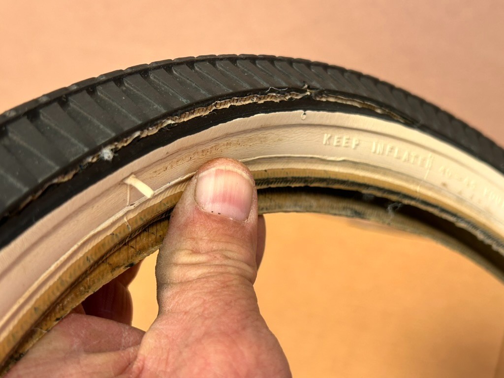 Schwinn Sting Ray Gripper Slik White Wall S7 Fair Lady Rear Tire 20x1 3/4" Used