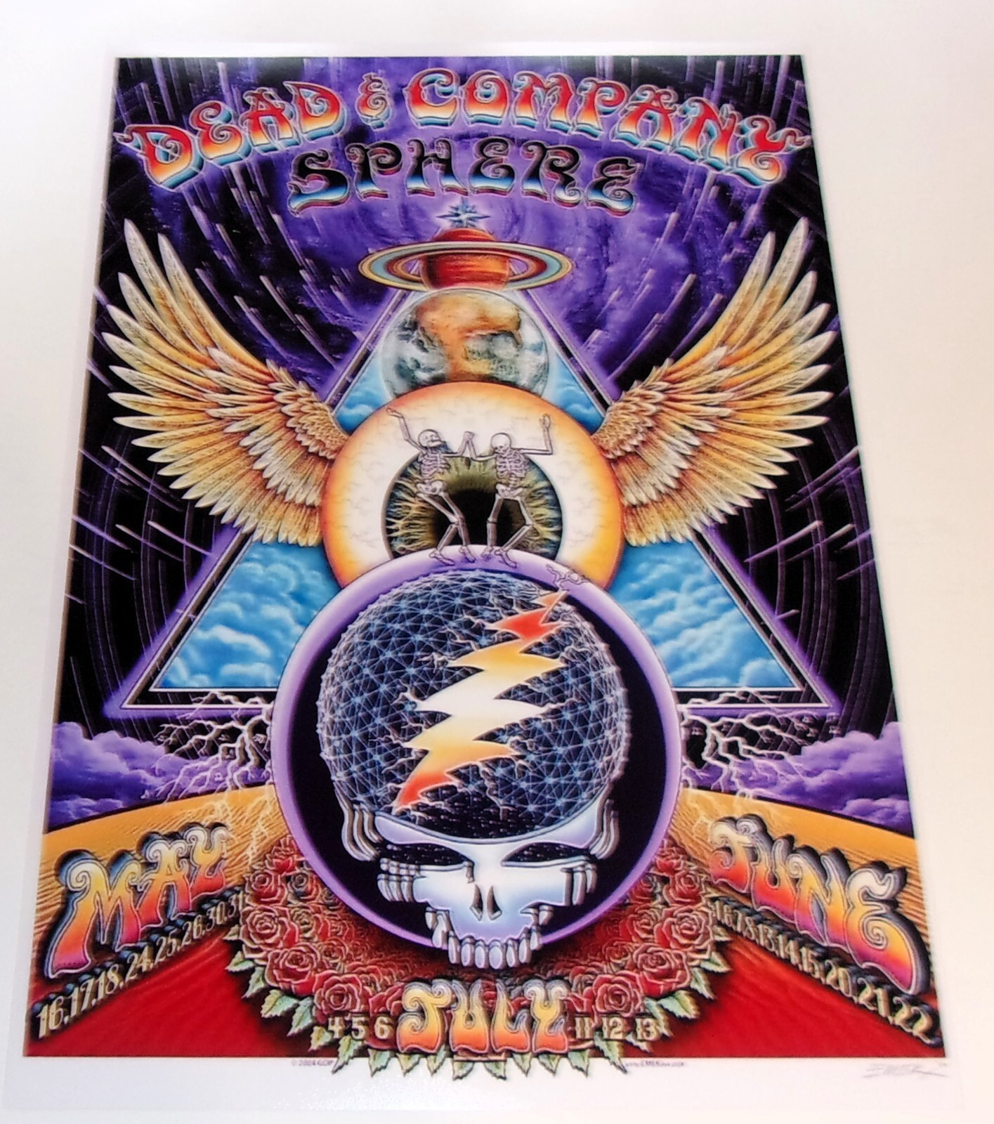 Dead FOREVER - Dead & Co. Grateful Dead Bob Weir SPHERE 2024 Poster 2- 19" x 13"