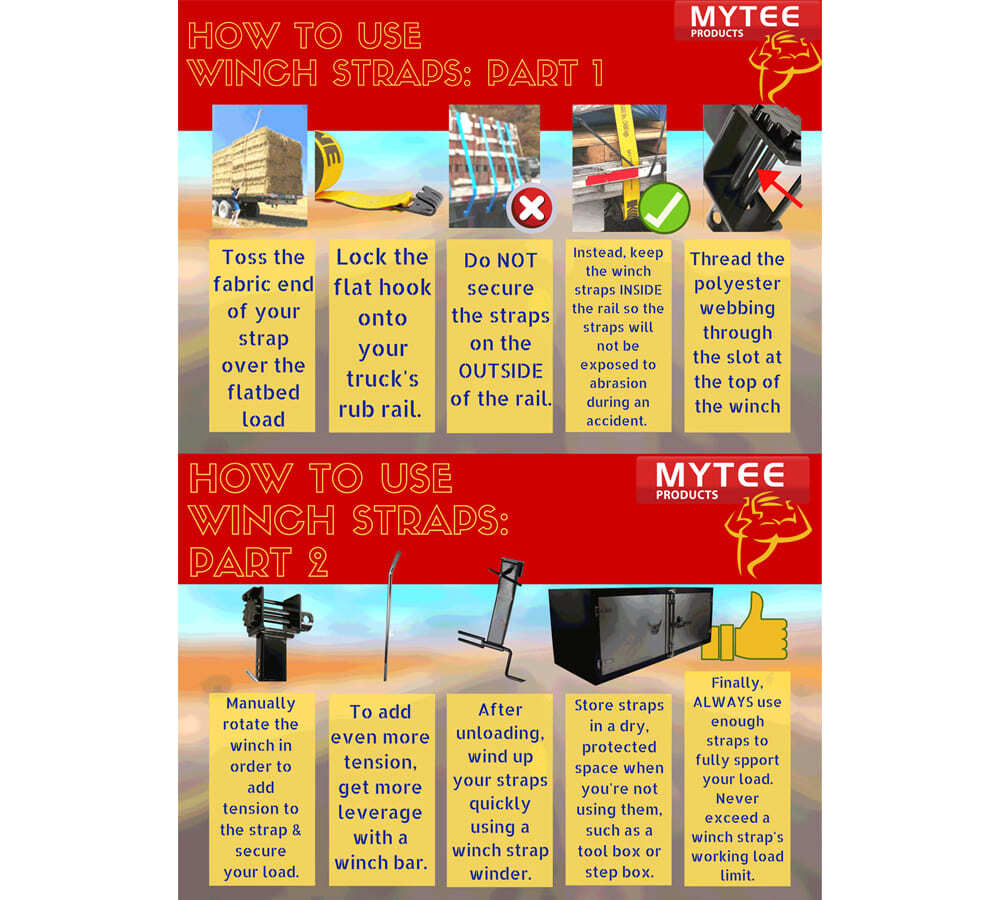 (10 Pack) 4" x 30' Winch Strap with Flat Hook - High Abrasion Orange