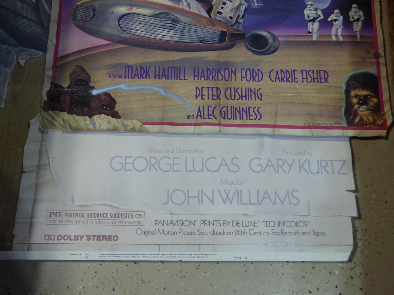 1977 STAR WARS D STYLE ORIGINAL MOVIE STANDEE PROMO DISPLAY POSTER