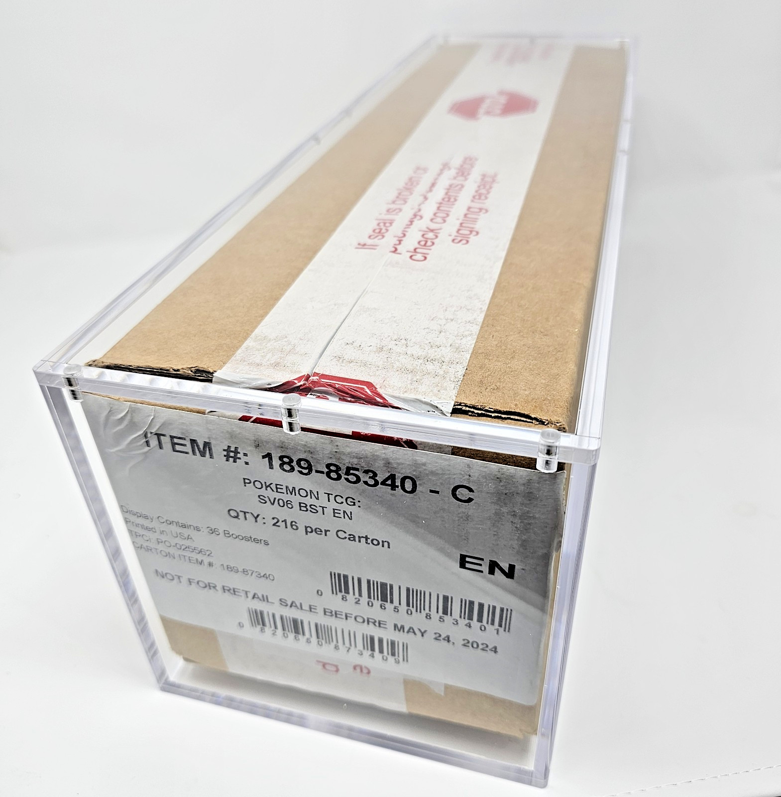 Pokemon Sealed Booster Box Case 6-Box  Acrylic Strong Magnetic Case