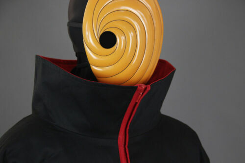 Naruto Akatsuki Tobi Uchiha Obito Robe Cloak Coat + Resin Mask Cosplay Costume