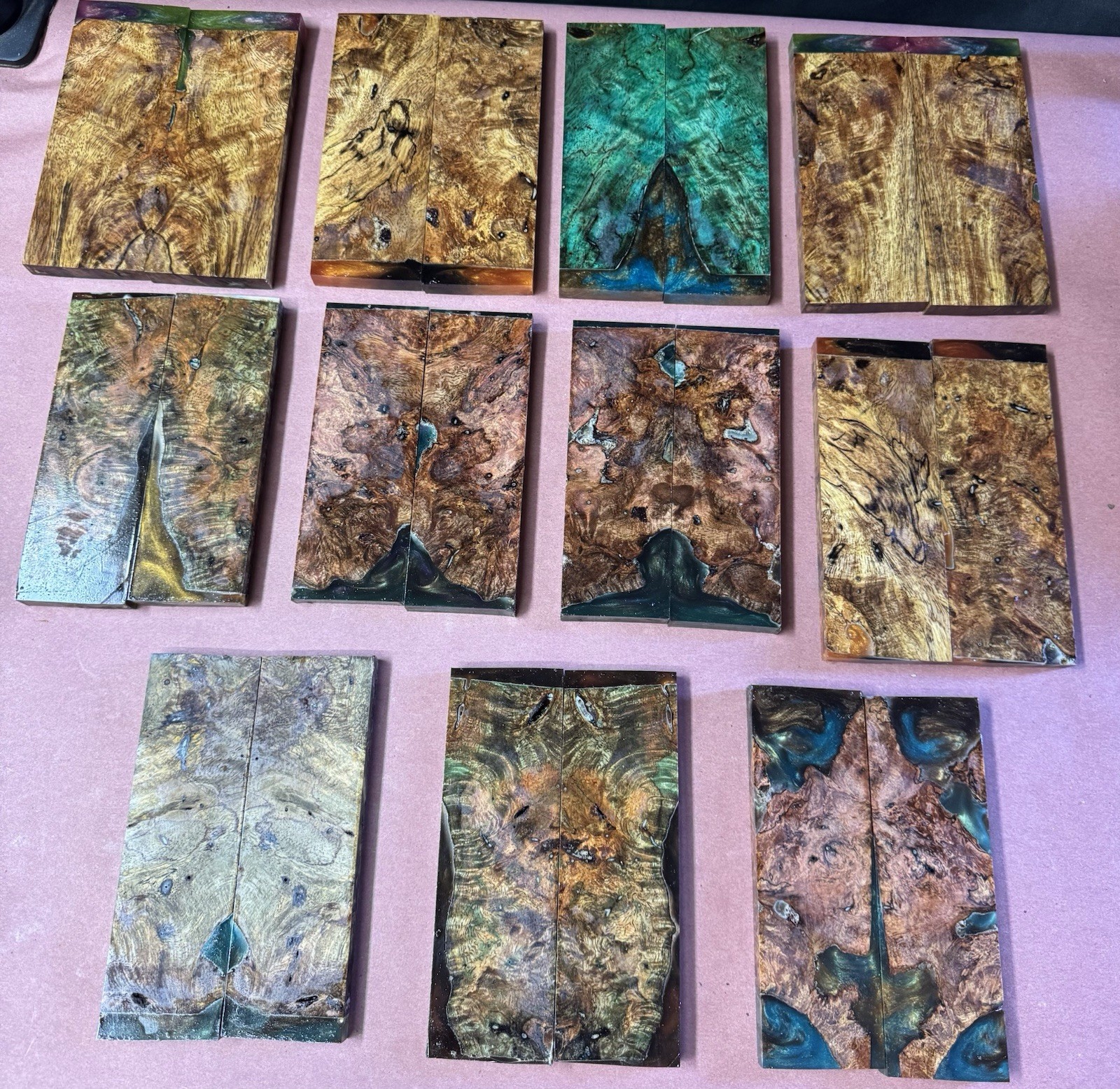 STABILIZED HYBRID MANGO BURL,KNIFE SCALE,TOOL HANDLE, This Sell Is For 1 Pair!