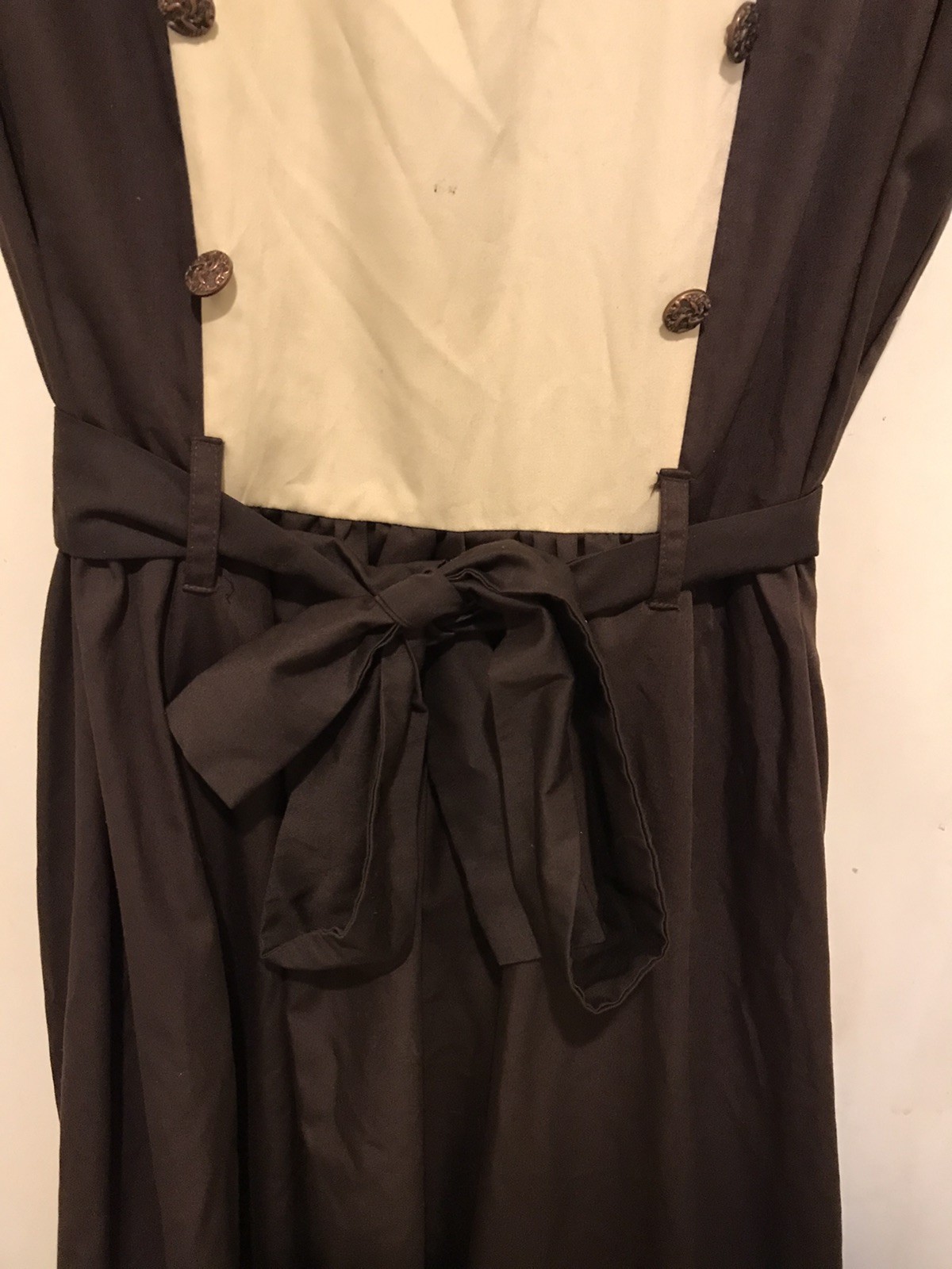 Retroscope Fashions Handmade Victorian Brown Dress - Puff Sleeve - SMALL