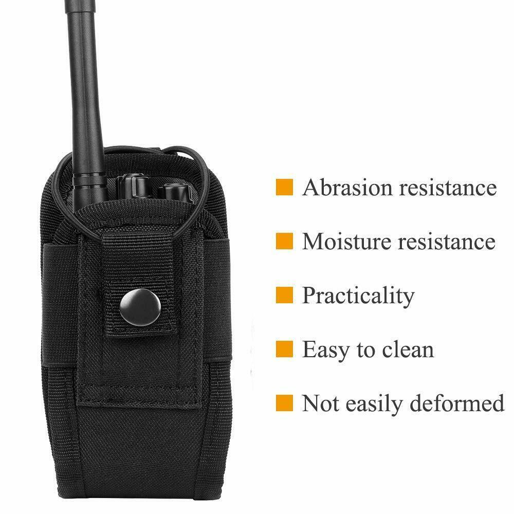 Black Radio Pouch Holder Universal for Duty Belt Walkie Talkie Holster Case Bag