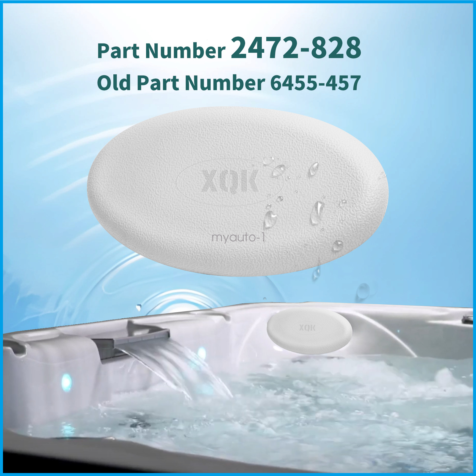 2472-828 2 Pack Oval Gray Snap-in Spa Pillow for Jacuzzi J-200 J-100 Series