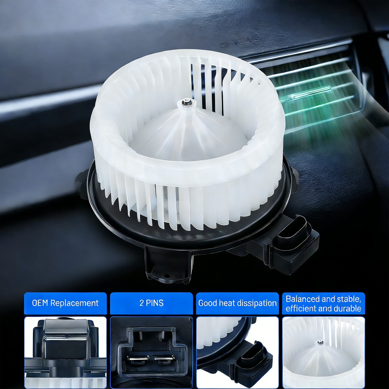 A/C Heater Blower Motor For Chevrolet Silverado GMC Sierra 1500 2500 3500 Tahoe