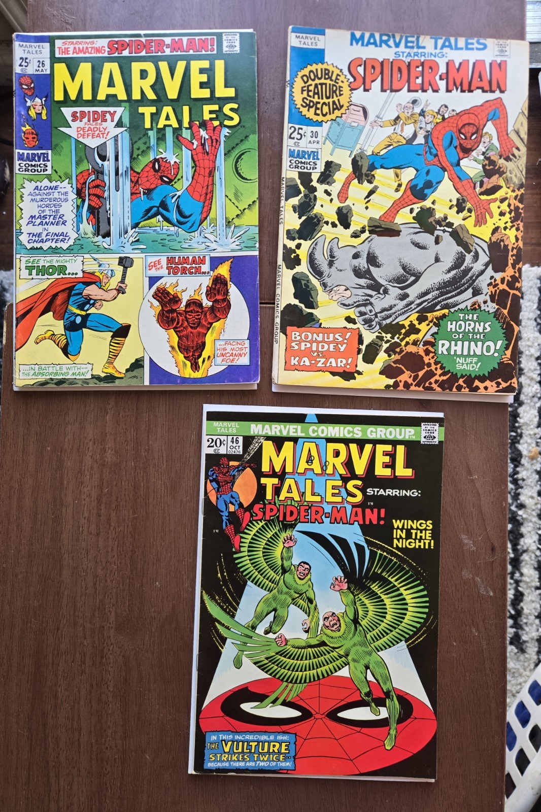 Vintage lot of Marvel Tales featuring Spider-Man, stretching from 1968 to 1985.