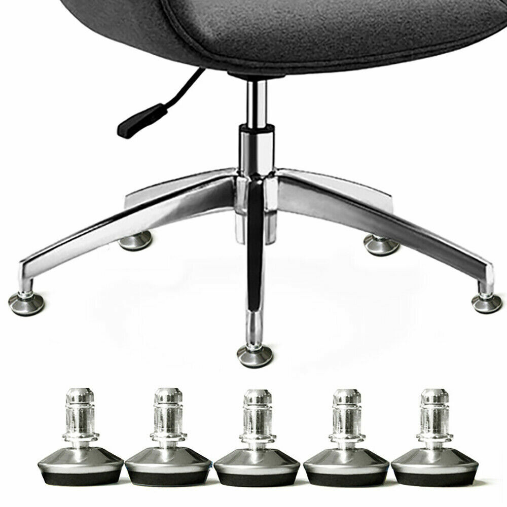 5PCS Office Chair Bell Glides Replacement Swivel Caster Wheels Fixed Castors