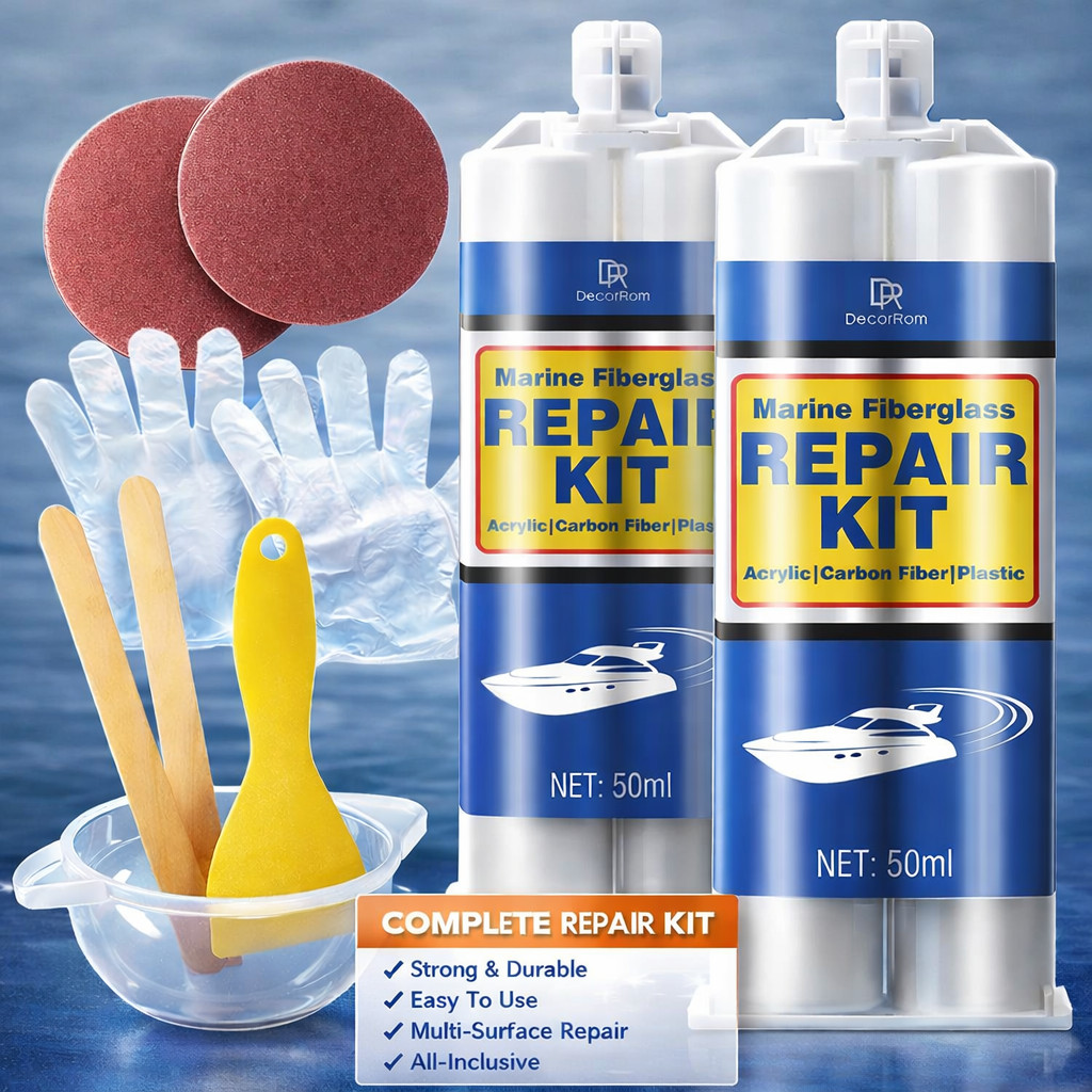 Marine Fiberglass Repair Kit, Gel Coat Repair Kit for Boats (White), Fiberglass