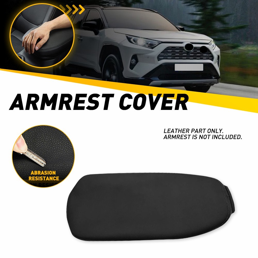 Fit 2019-2025 Toyota RAV4 Center Console Lid Armrest Cover Panel Leather Black V