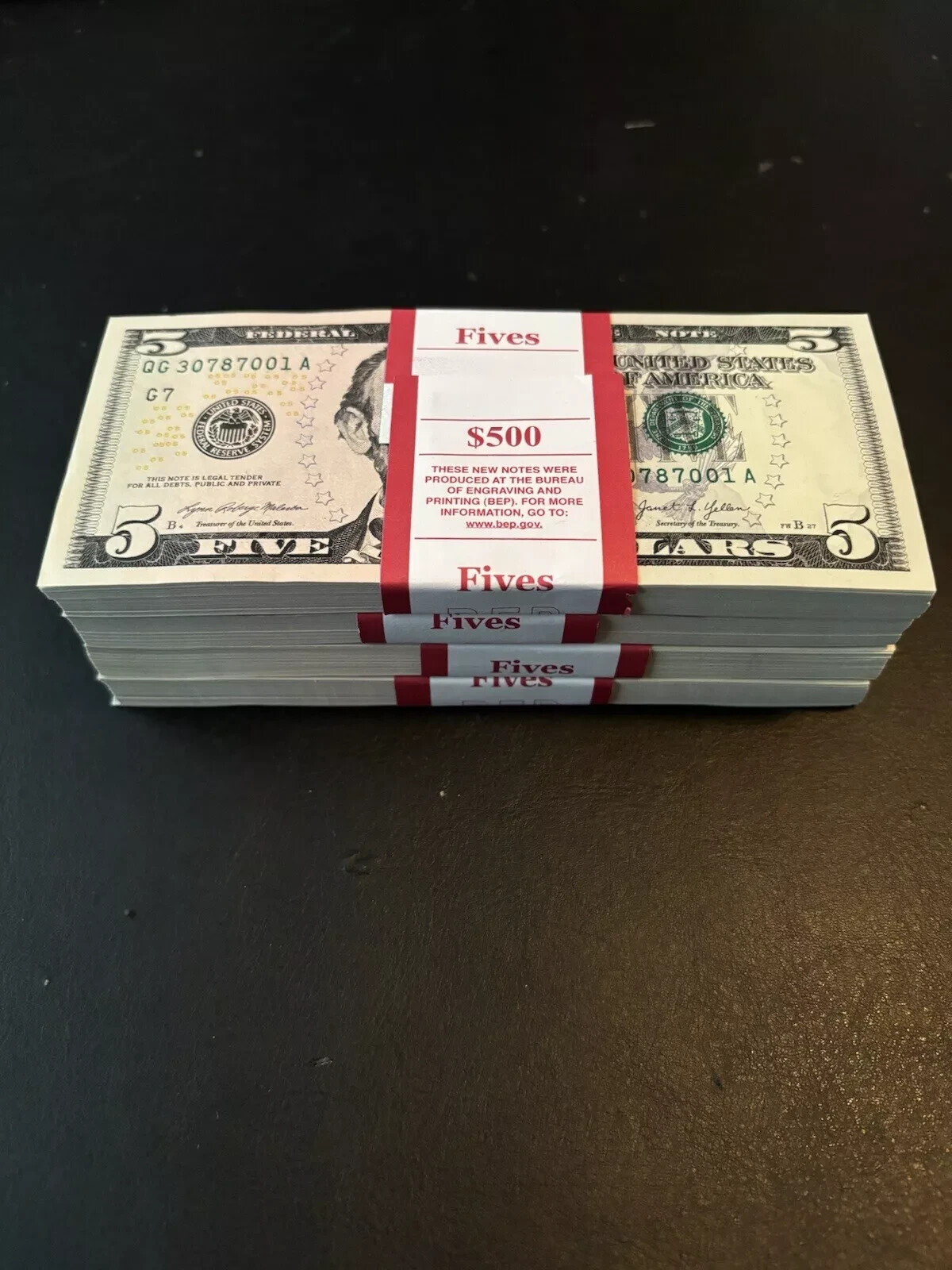 $250 in new $5 Bills - 50 Uncirculated Five Dollar Bills In Sequential Order