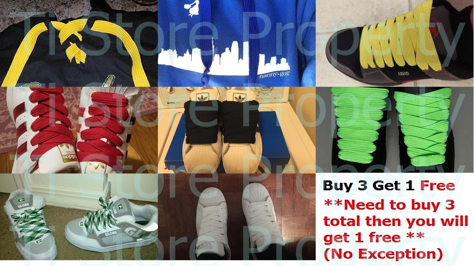 (2 Pairs) FLAT WIDE SHOELACES THICK SHOE LACES 52" LONG SALE NEW