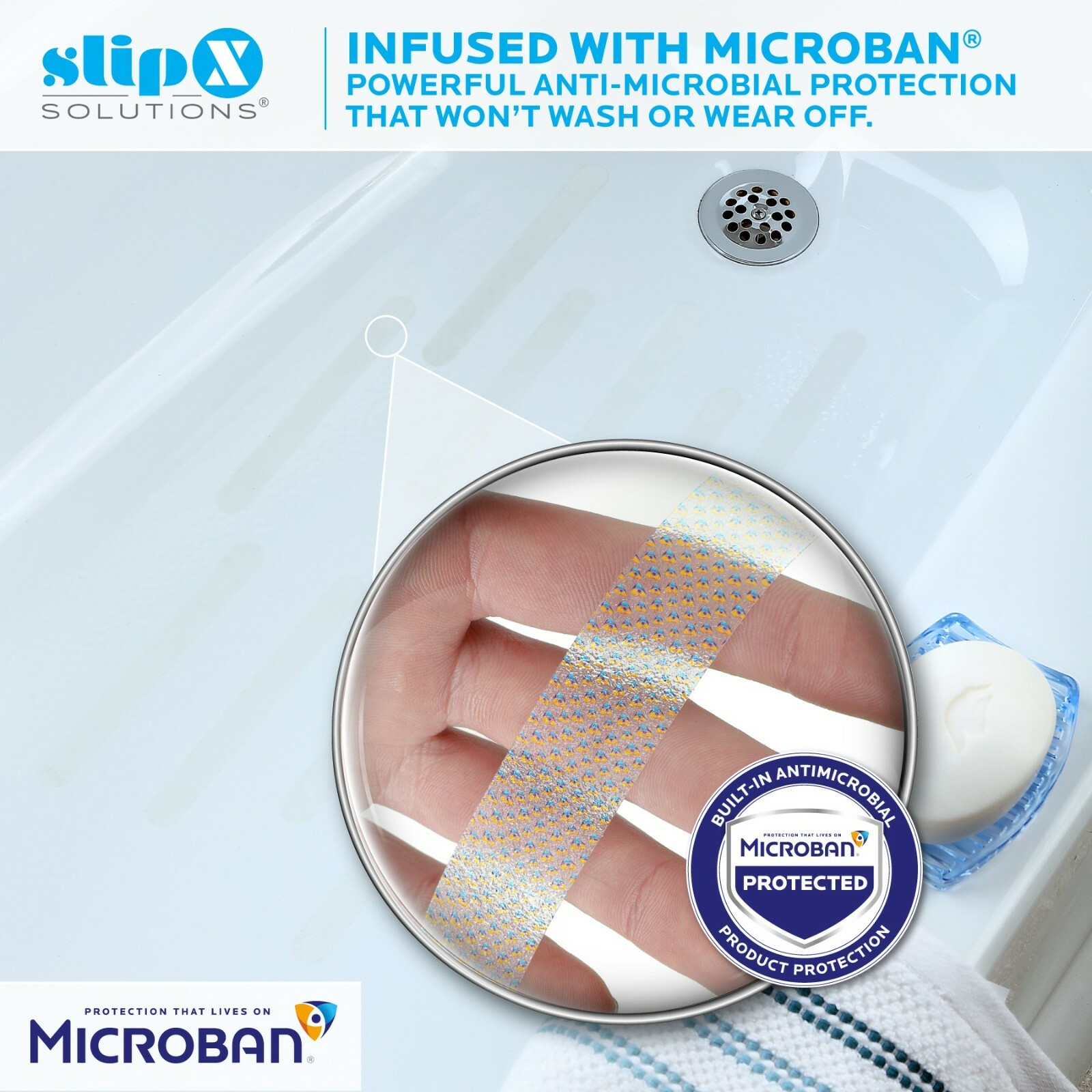 7.5" Bath Tub Shower Safety Adhesive Treads Non Slip Strips, 12 Pack, 5 Colors