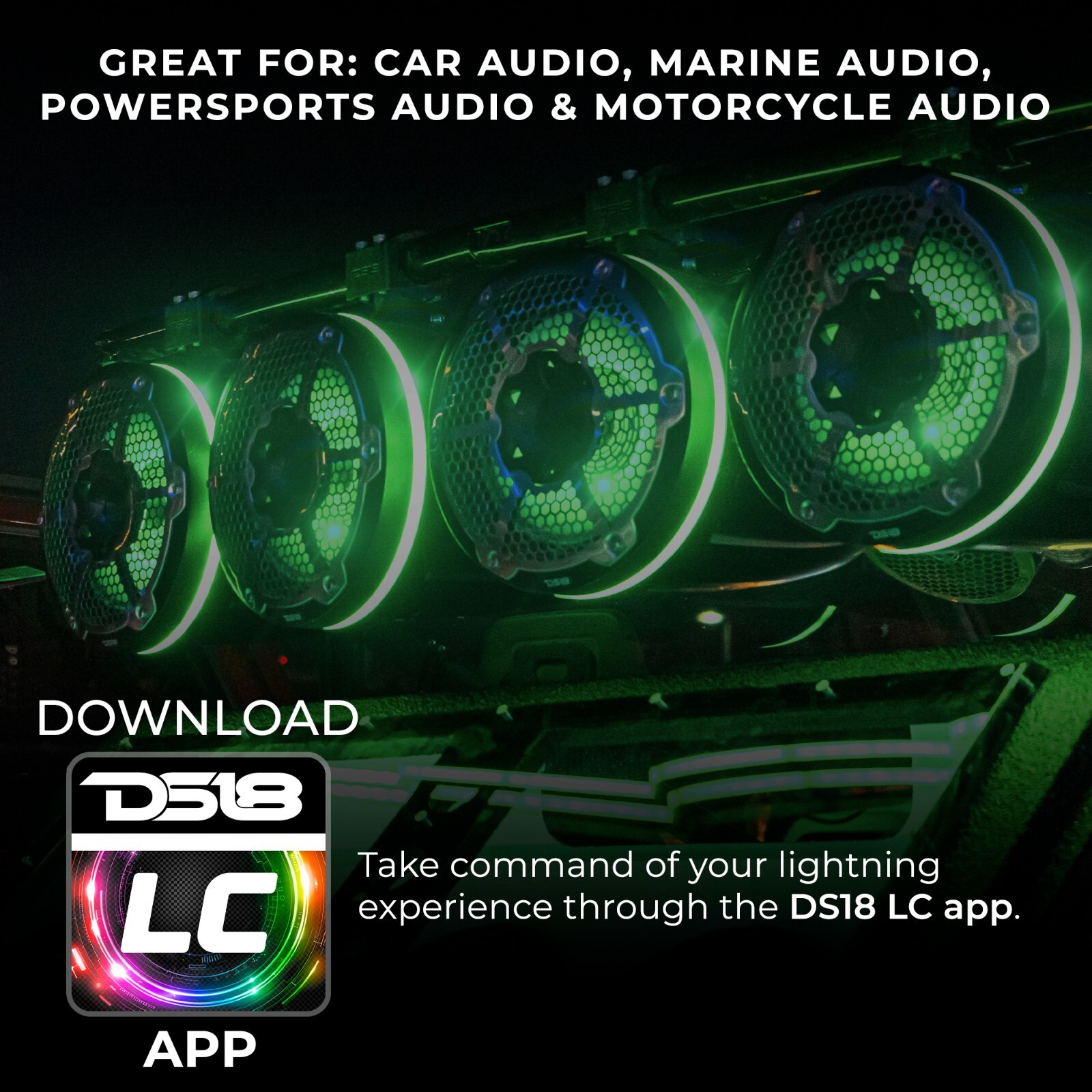 DS18 LC-RGB RGB-LED Lights Bluetooth Controller Water Resistant Bluetooth v5.4