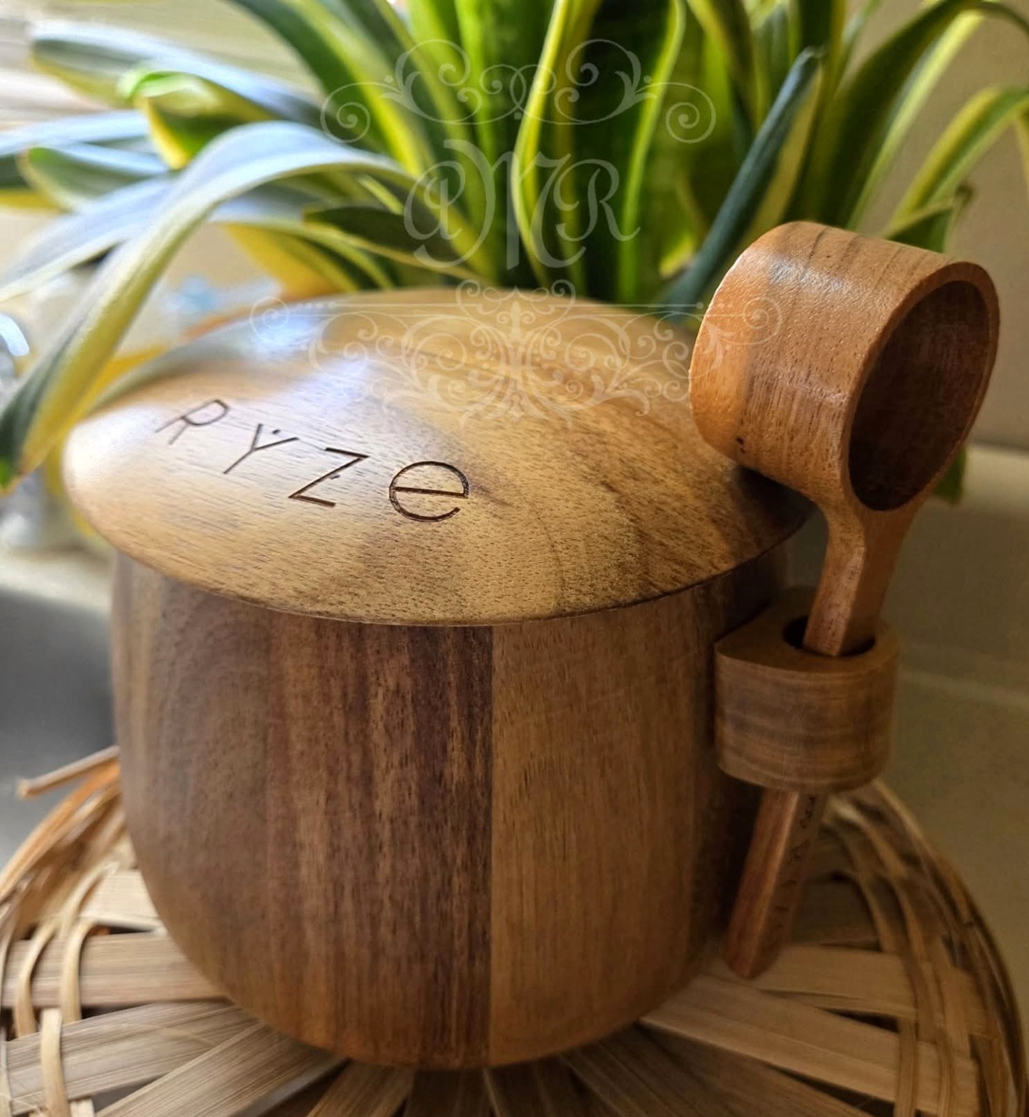 Ryze Ritual Canister Set Scoop Holder, Real Wood *Canister Not Included*