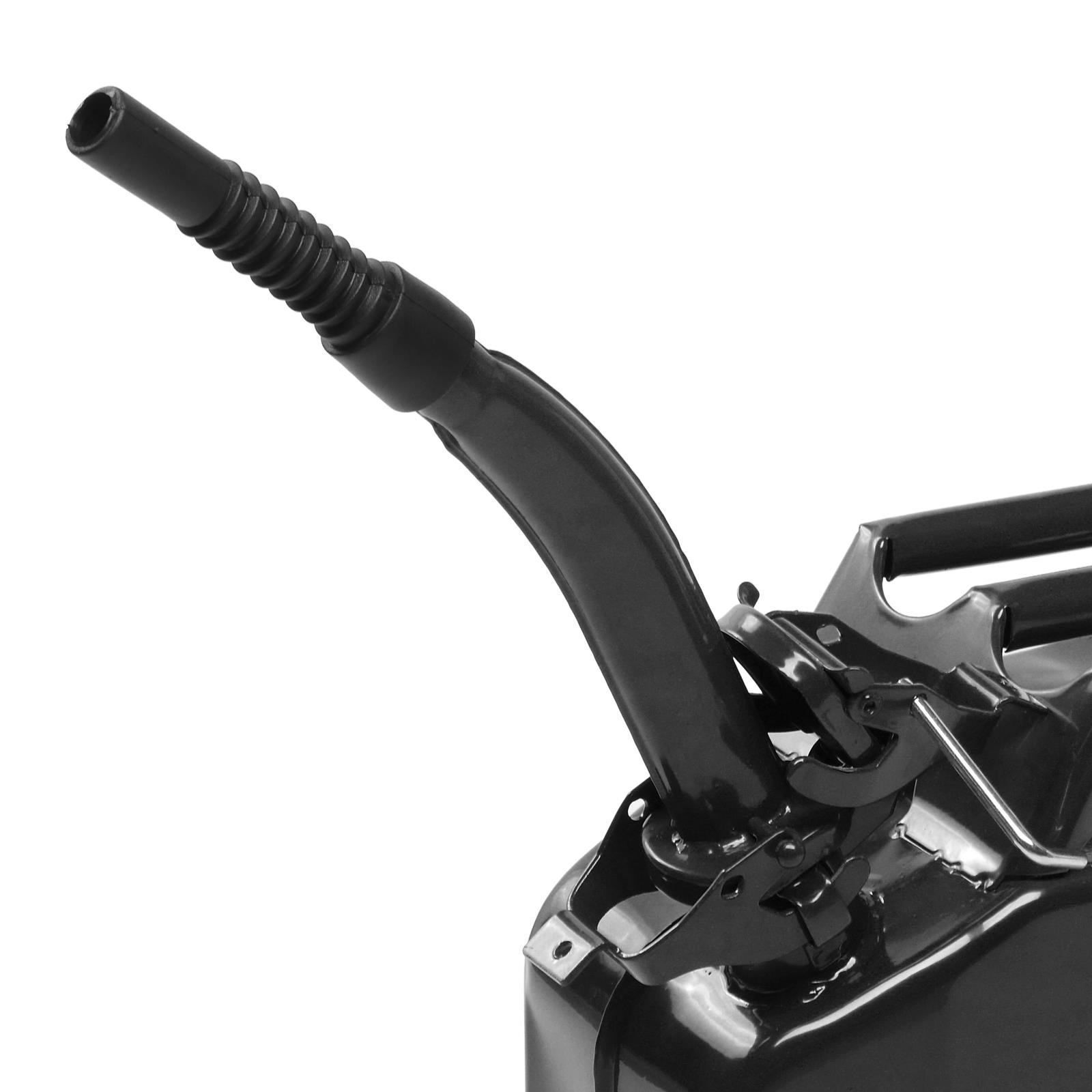 3 PCS 5 Gallons Jerry Can with Spout 20L Liter Steel Oil Gas Tank Gasoline Black