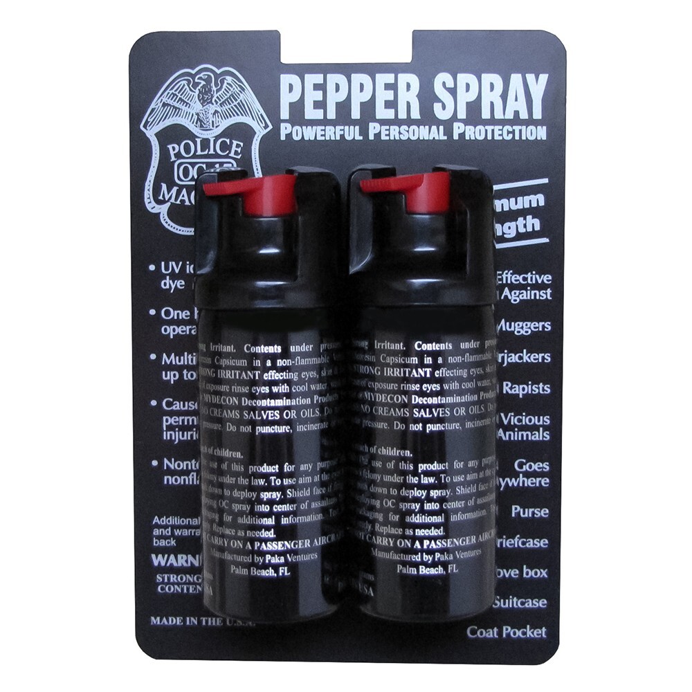 Police Magnum 2 Pack 2oz Pepper Spray with UV Dye Twist Lock