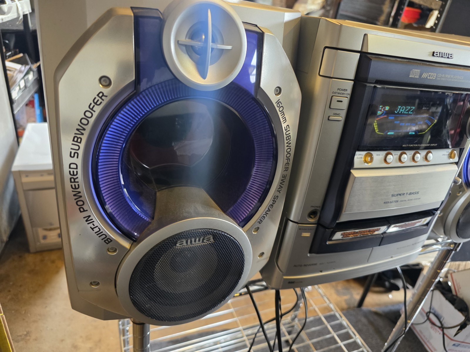 AIWA CX-NSZ705HT Compact Stereo System w/ Dual Powered Subwoofers – AM/FM Works