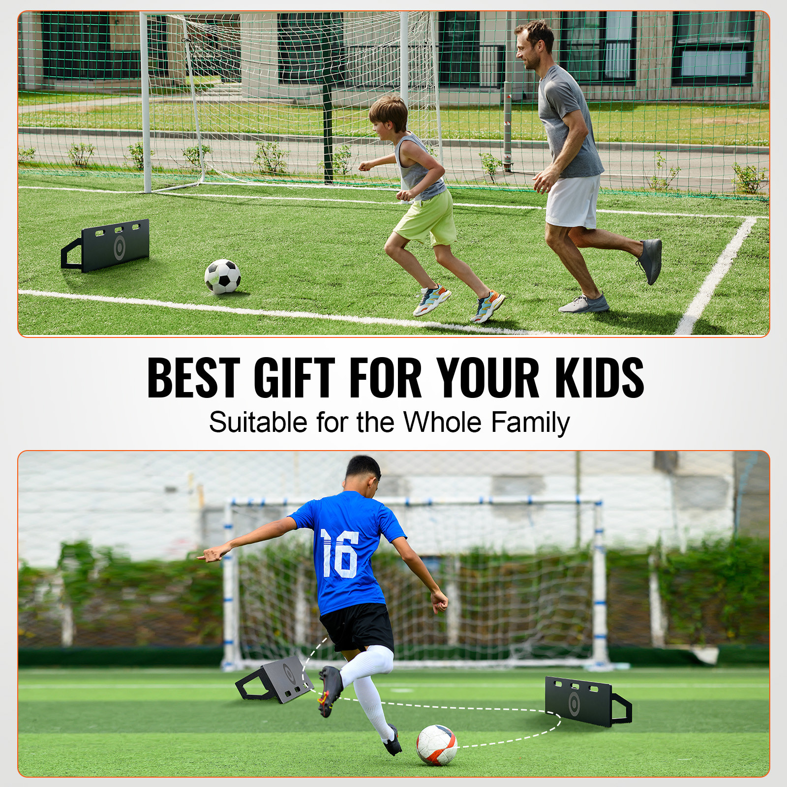 40"X12" Soccer Rebounder Board Portable Soccer Wall with 2 Angles Rebound
