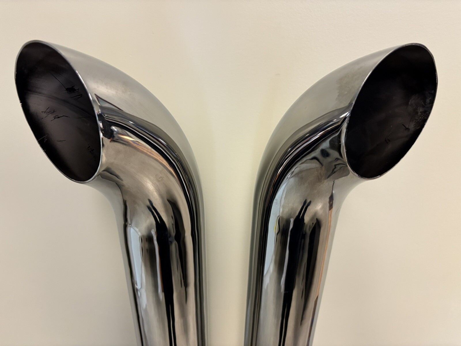 Chrome Stacks 4 Inch Curved Pipe 4"X50” Chrome Exhaust (Pair) Free Shipping!!