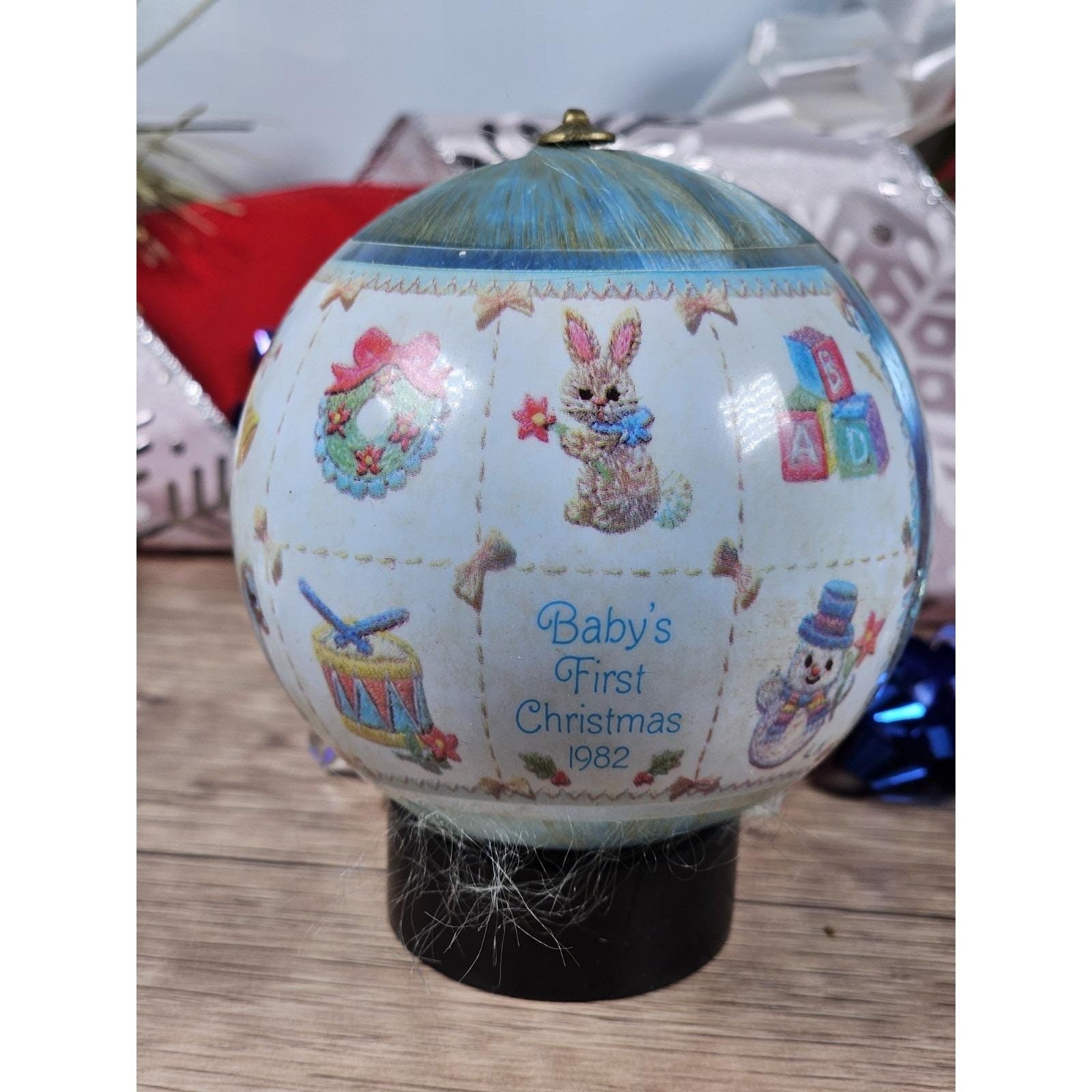 Hallmark 1982 Satin Christmas Ornaments Set of 3 Vintage