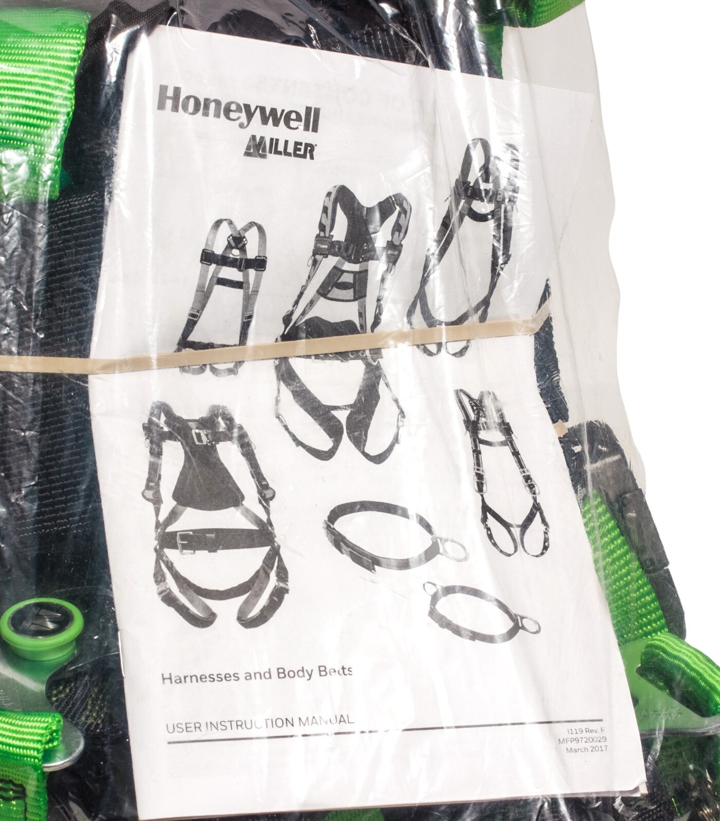 Miller Revolution Harness XS Green Python Webbing Quick Connect Leg Buckles