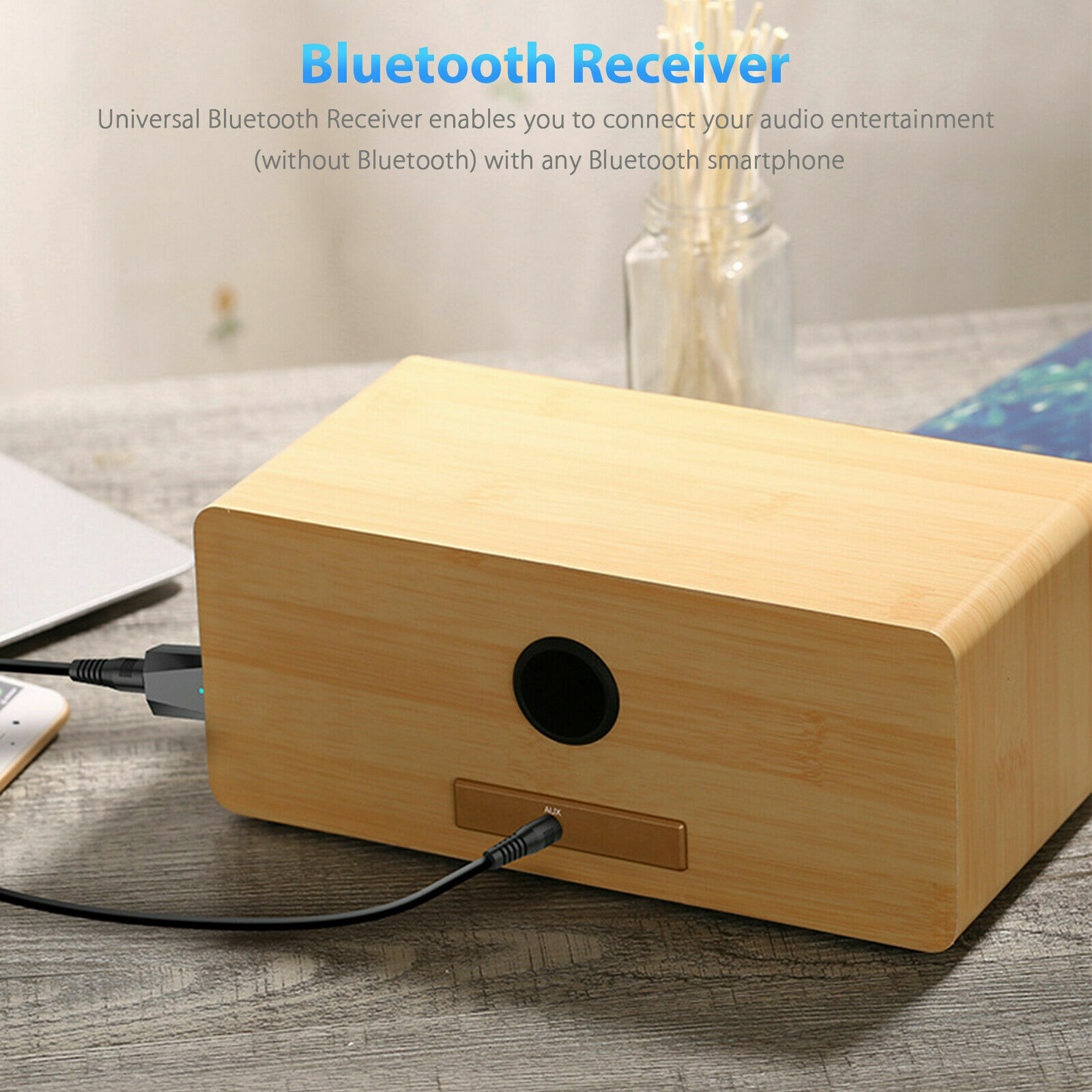 5.0 Audio Receiver Wireless Bluetooth 3.5mm AUX To USB Car Stereo Music Adapter