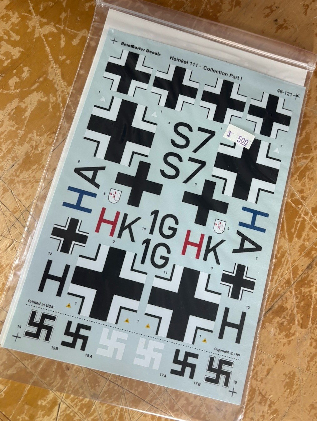 AeroMaster Model Plane Decals 48-121 German Heinkel H-111 1/48 Collection Pt. 1